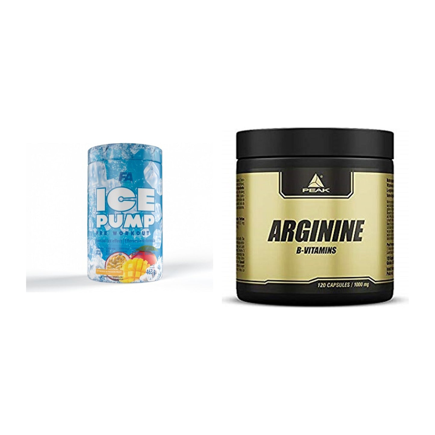 Trainings-Set: FA Nutrition ICE Pump Pre-Workout + Peak Arginin – alle enthaltenen Artikel