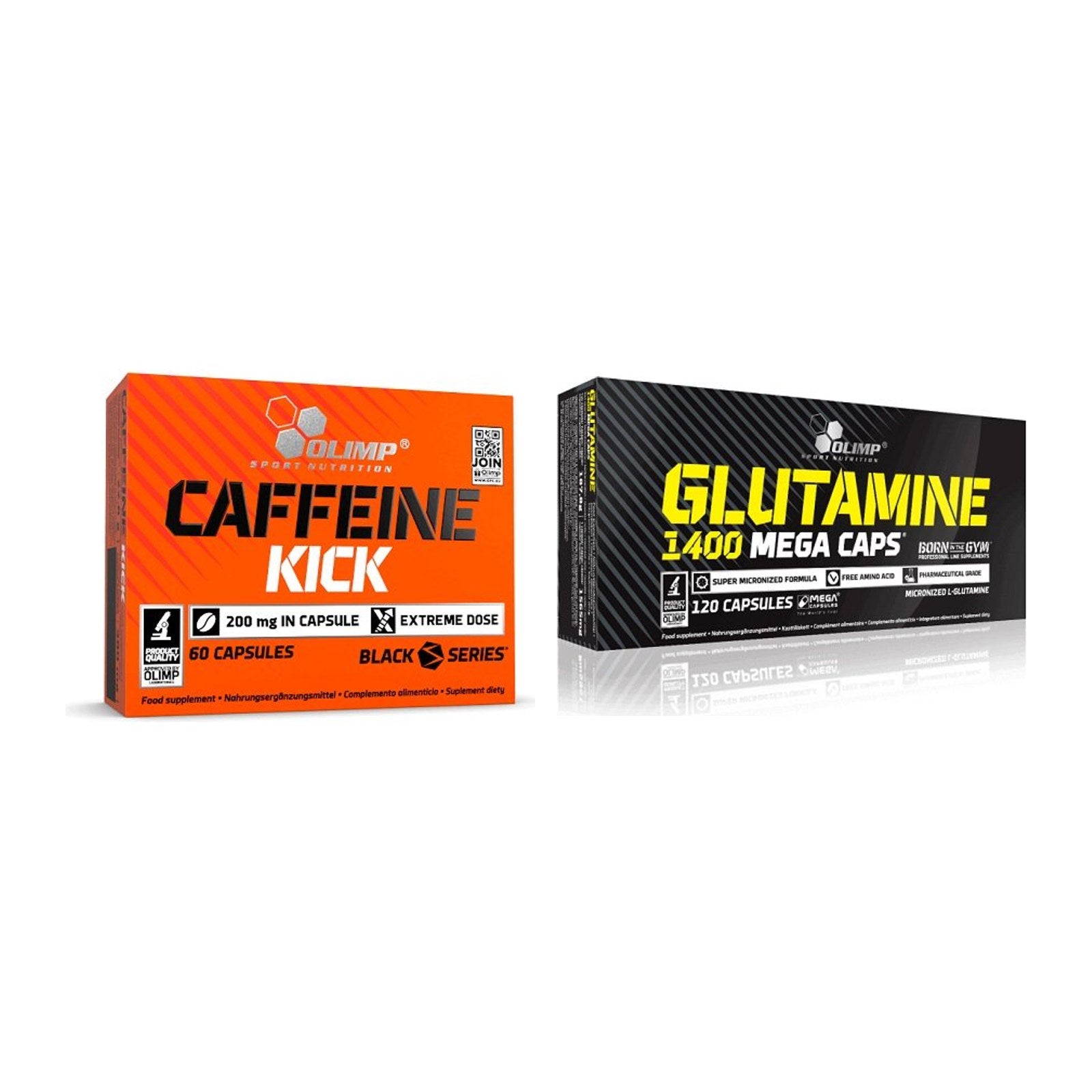 Trainings-Set: Olimp Caffeine Kick + Olimp L-Glutamine Mega Caps – alle enthaltenen Artikel
