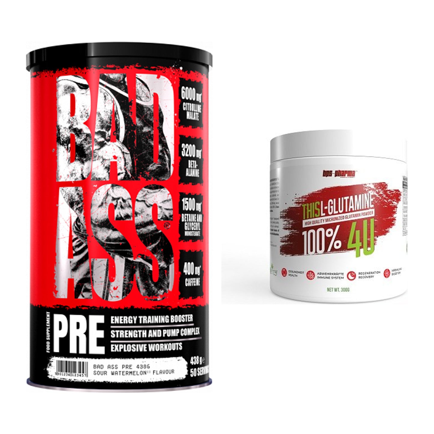 Trainings-Set: BAD ASS Pre + BPS-Pharma This Glutamin – alle enthaltenen Artikel