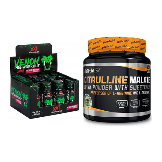 Trainings-Set: XXL Nutrition Venom Shot + BioTech Citrulline Malate – alle enthaltenen Artikel
