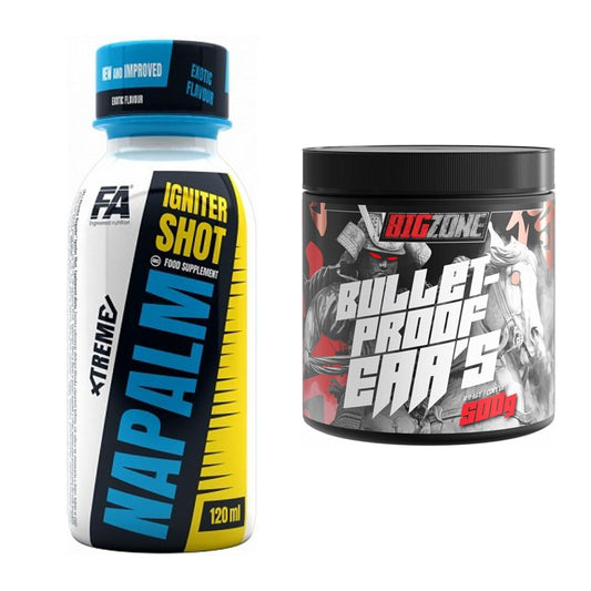 Komplet za vadbo: FA Nutrition Xtreme Napalm + Big Zone Bulletproof EAA - vsi izdelki vključeni