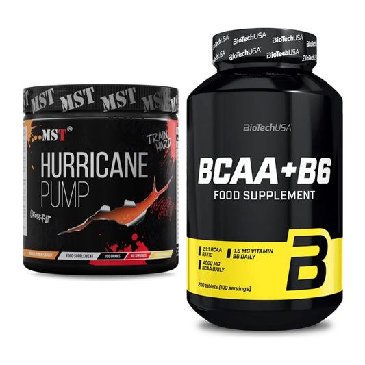Trainings-Set: MST Hurricane Pump + BioTech BCAA+B6 200 Tabl – alle enthaltenen Artikel