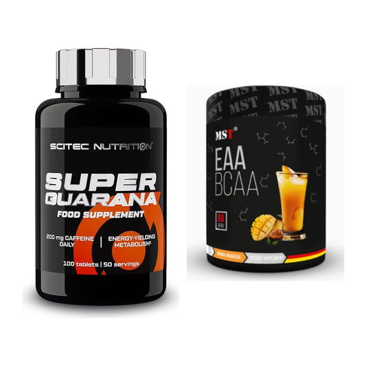 Trainings-Set: Scitec Super Guarana 100 Tabl. + MST EAA & BCAA – alle enthaltenen Artikel