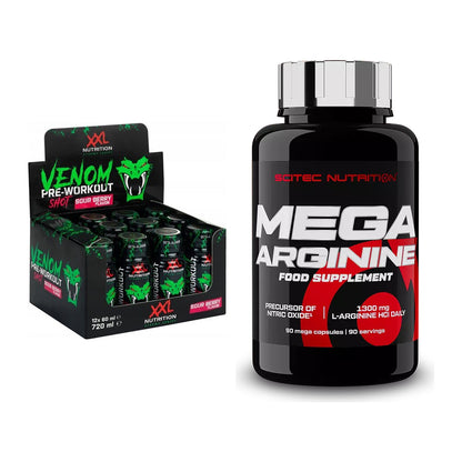 Trainings-Set: XXL Nutrition Venom Shot + Scitec Mega Arginine – alle enthaltenen Artikel