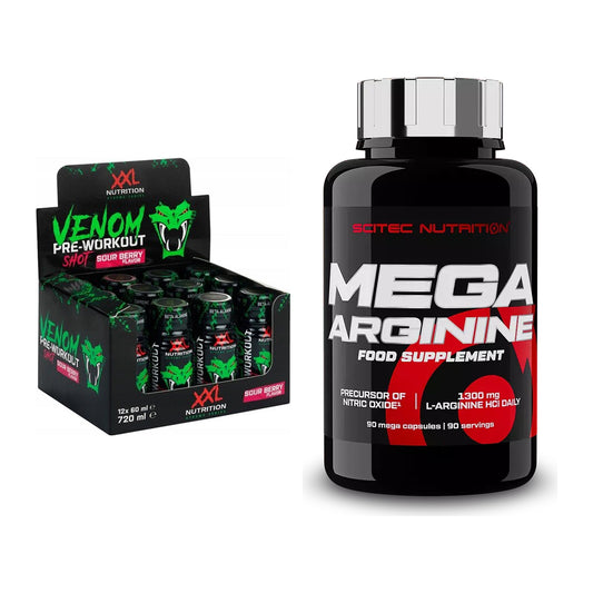 Trainings-Set: XXL Nutrition Venom Shot + Scitec Mega Arginine – alle enthaltenen Artikel