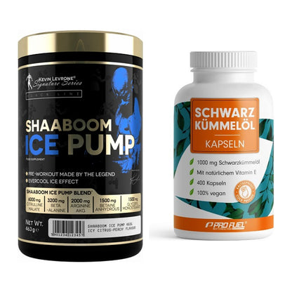Trainings-Set: Kevin Levrone Shaaboom Ice + ProFuel Schwarzkümmelöl – alle enthaltenen Artikel