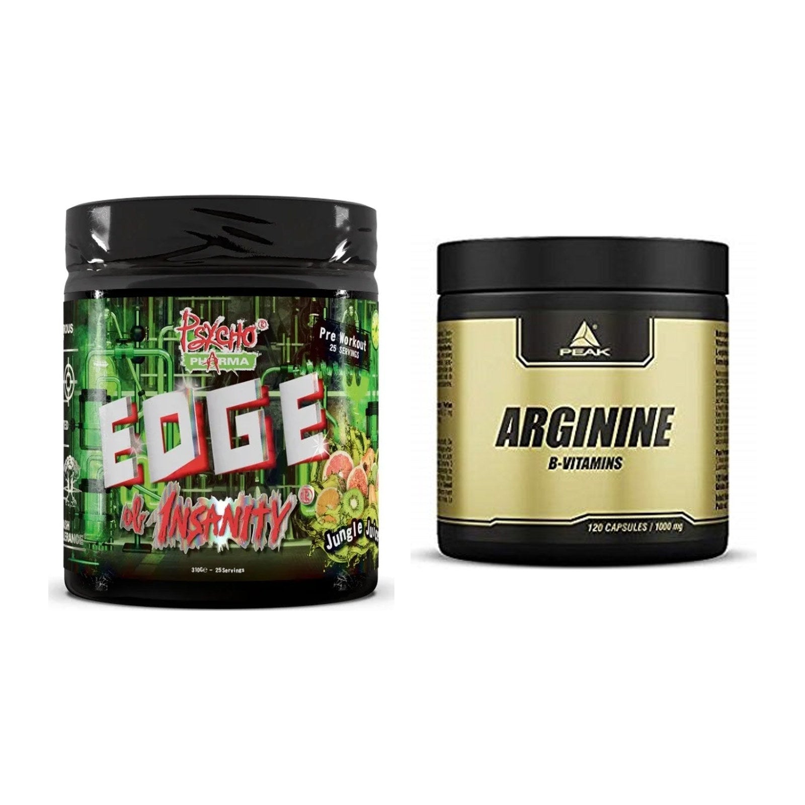 Trainings-Set: Psycho Pharma Edge of Insanity + Peak Arginin – alle enthaltenen Artikel