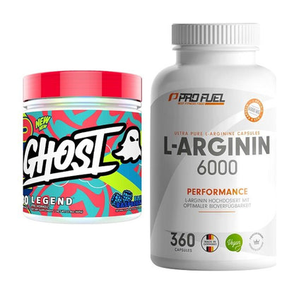 Trainings-Set: Ghost Legend V4 30 Serv. + ProFuel L-Arginin 6000 – alle enthaltenen Artikel