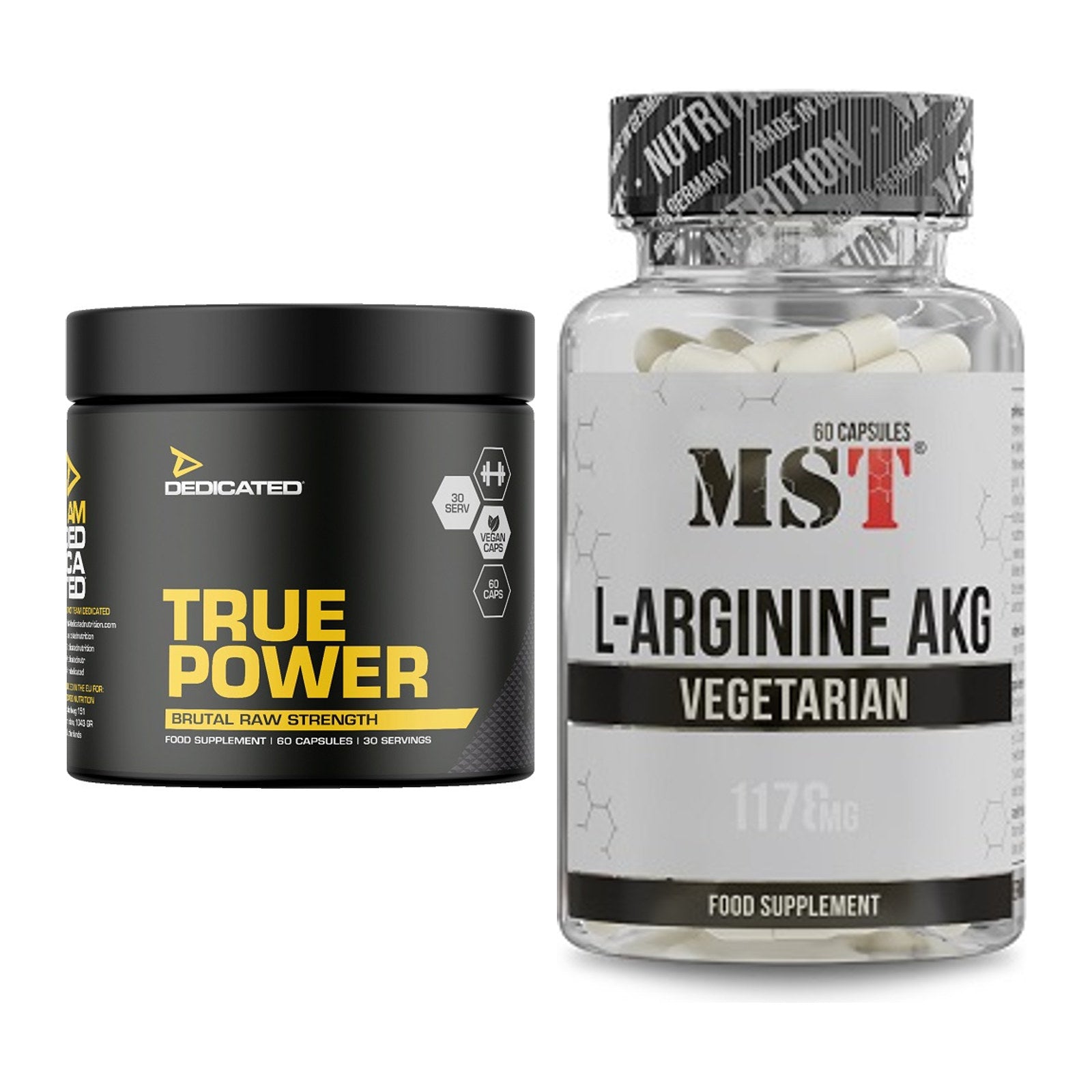 Trainings-Set: Dedicated True Power + MST Arginin AAKG 1178mg – alle enthaltenen Artikel