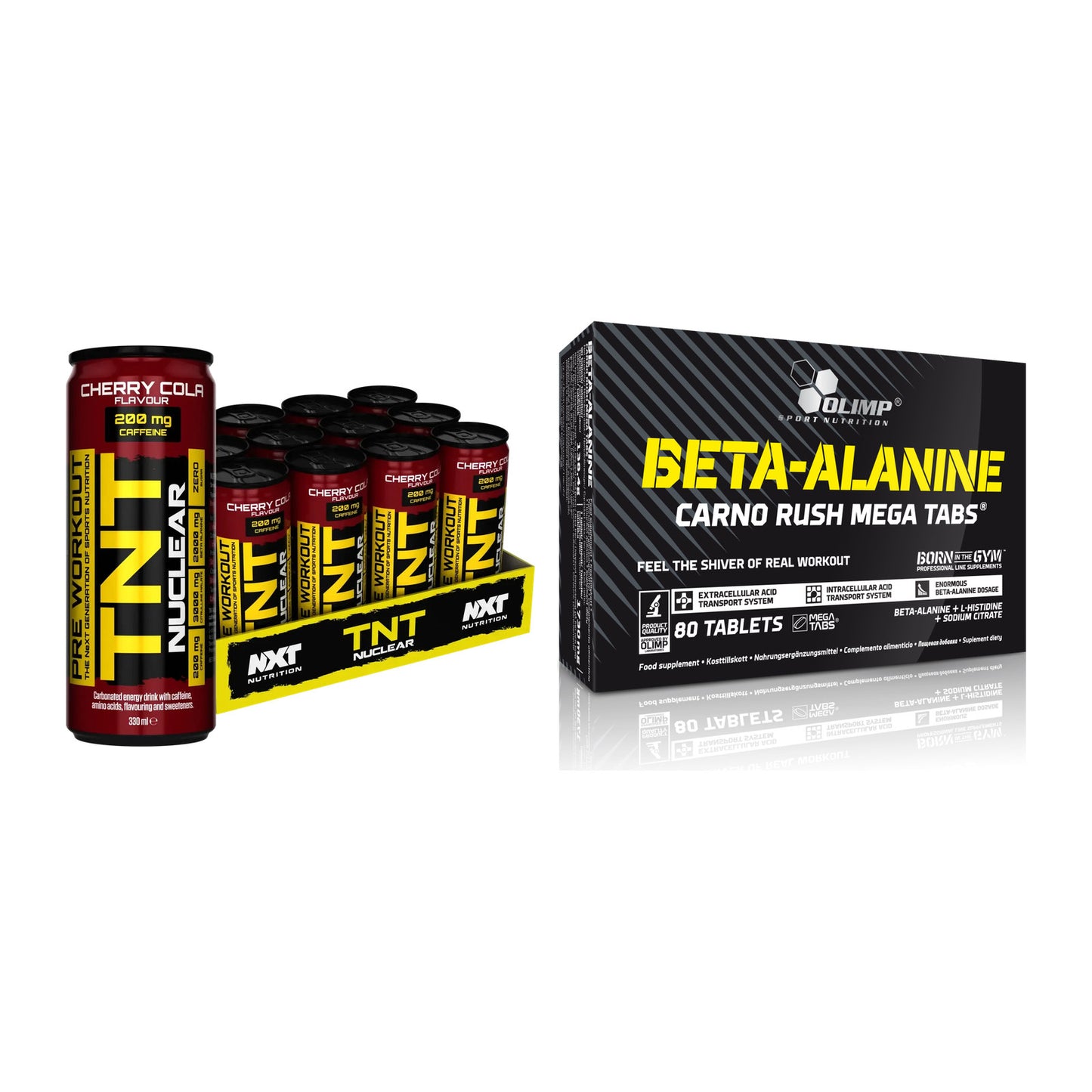 Trainings-Set: NXT Nutrition TNT NUCLEAR + Olimp Beta-Alanin Carno – alle enthaltenen Artikel