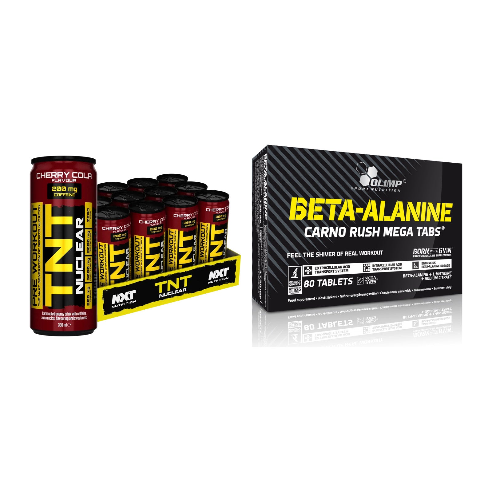 Trainings-Set: NXT Nutrition TNT NUCLEAR + Olimp Beta-Alanin Carno – alle enthaltenen Artikel