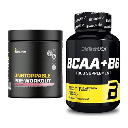 Trainings-Set: Dedicated Unstoppable + BioTech BCAA+B6 100 Tabl – alle enthaltenen Artikel