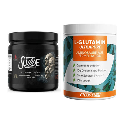 Trainings-Set: #GYMJUICE SUIZIDE Booster + ProFuel Glutamin Ultrapure – alle enthaltenen Artikel