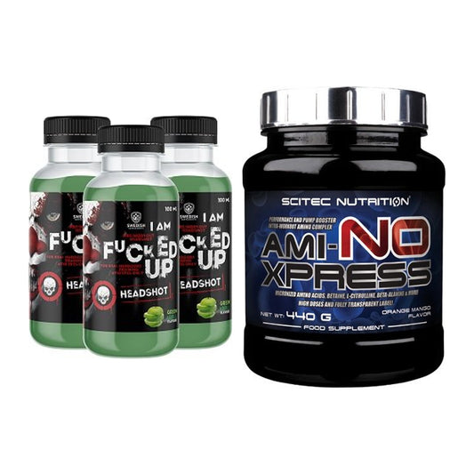 Trainings-Set: Swedish Supplements Fucked Up + Scitec Ami-NO Xpress – alle enthaltenen Artikel
