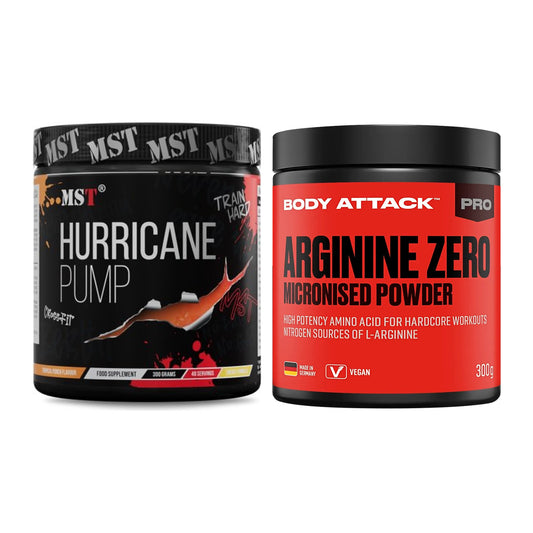 Trainings-Set: MST Hurricane Pump + Body Attack 100 % Arginine Zero – alle enthaltenen Artikel