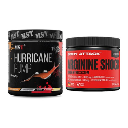 Trainings-Set: MST Hurricane Pump + Body Attack Arginine Shock – alle enthaltenen Artikel