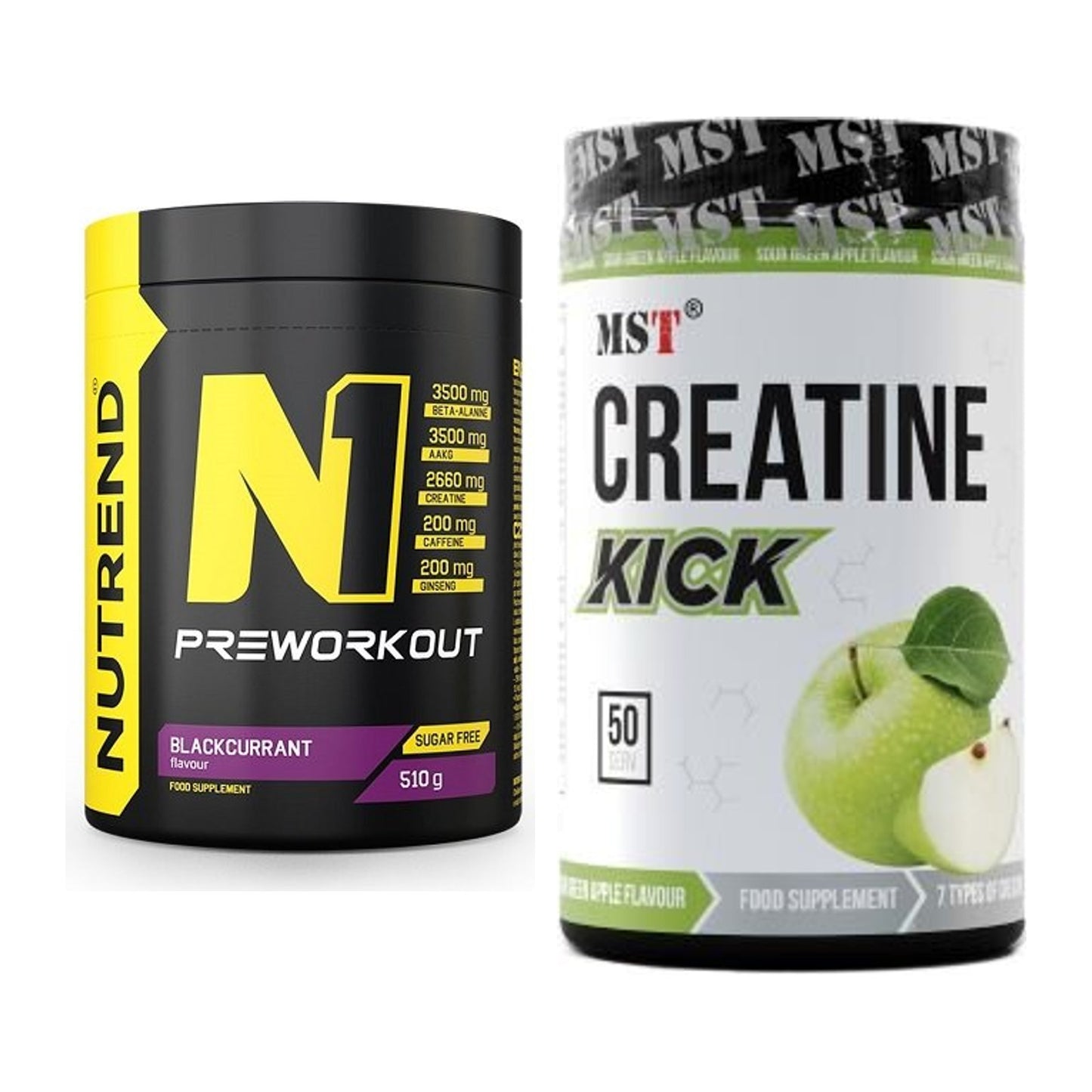 Trainings-Set: Nutrend N1 Preworkout + MST Creatine Kick – alle enthaltenen Artikel