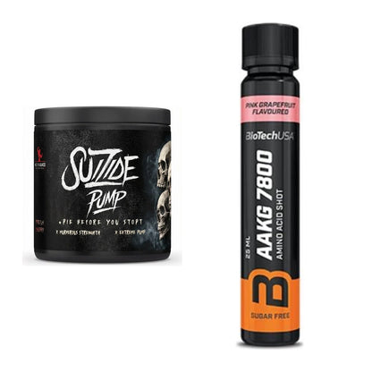 Trainings-Set: #GYMJUICE SUIZIDE PUMP + BioTech AAKG 7800 20 x – alle enthaltenen Artikel
