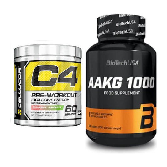 Trainings-Set: Cellucor C4 Original 60 + BioTech AAKG 1000mg 100 – alle enthaltenen Artikel