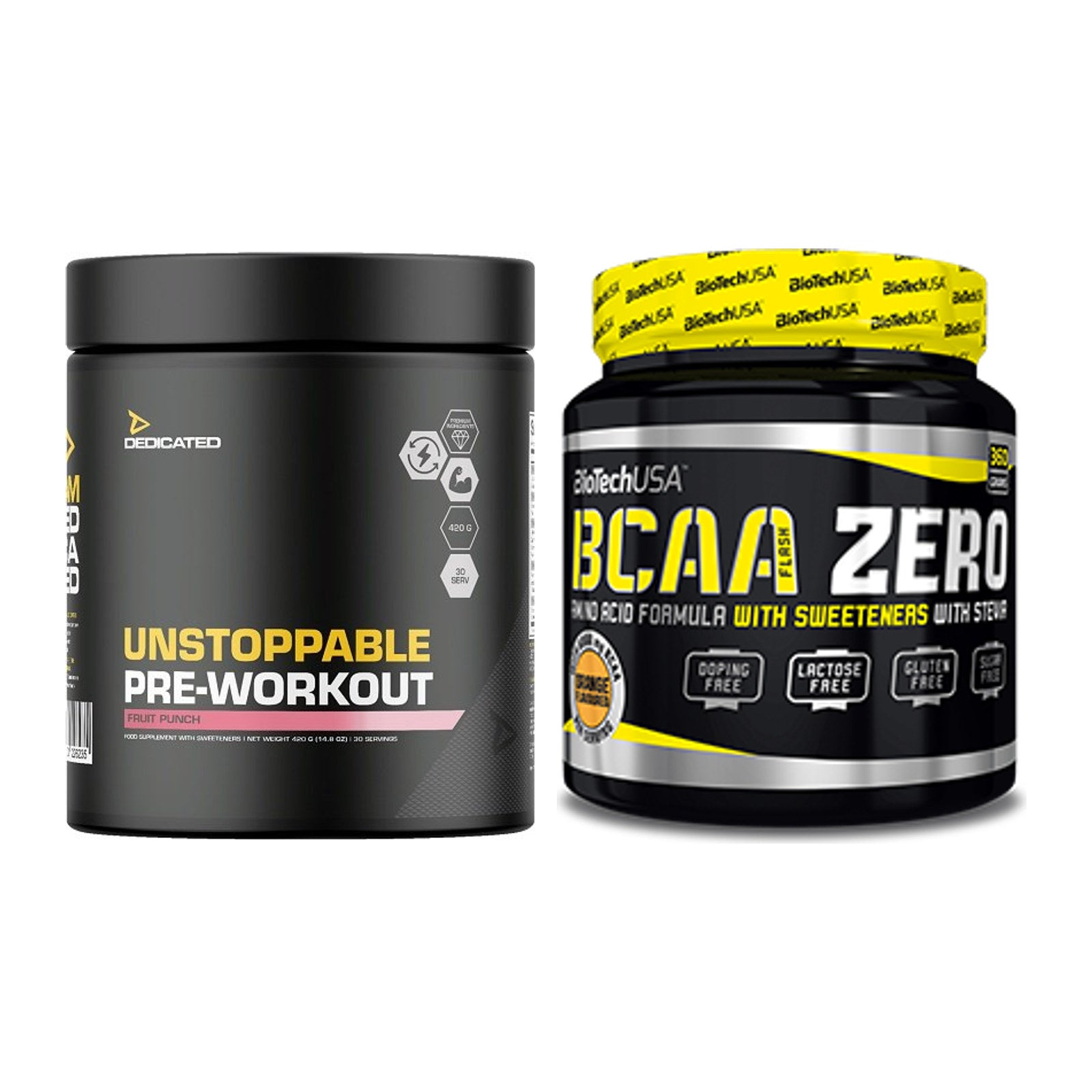 Trainings-Set: Dedicated Unstoppable + BioTech BCAA Zero – alle enthaltenen Artikel