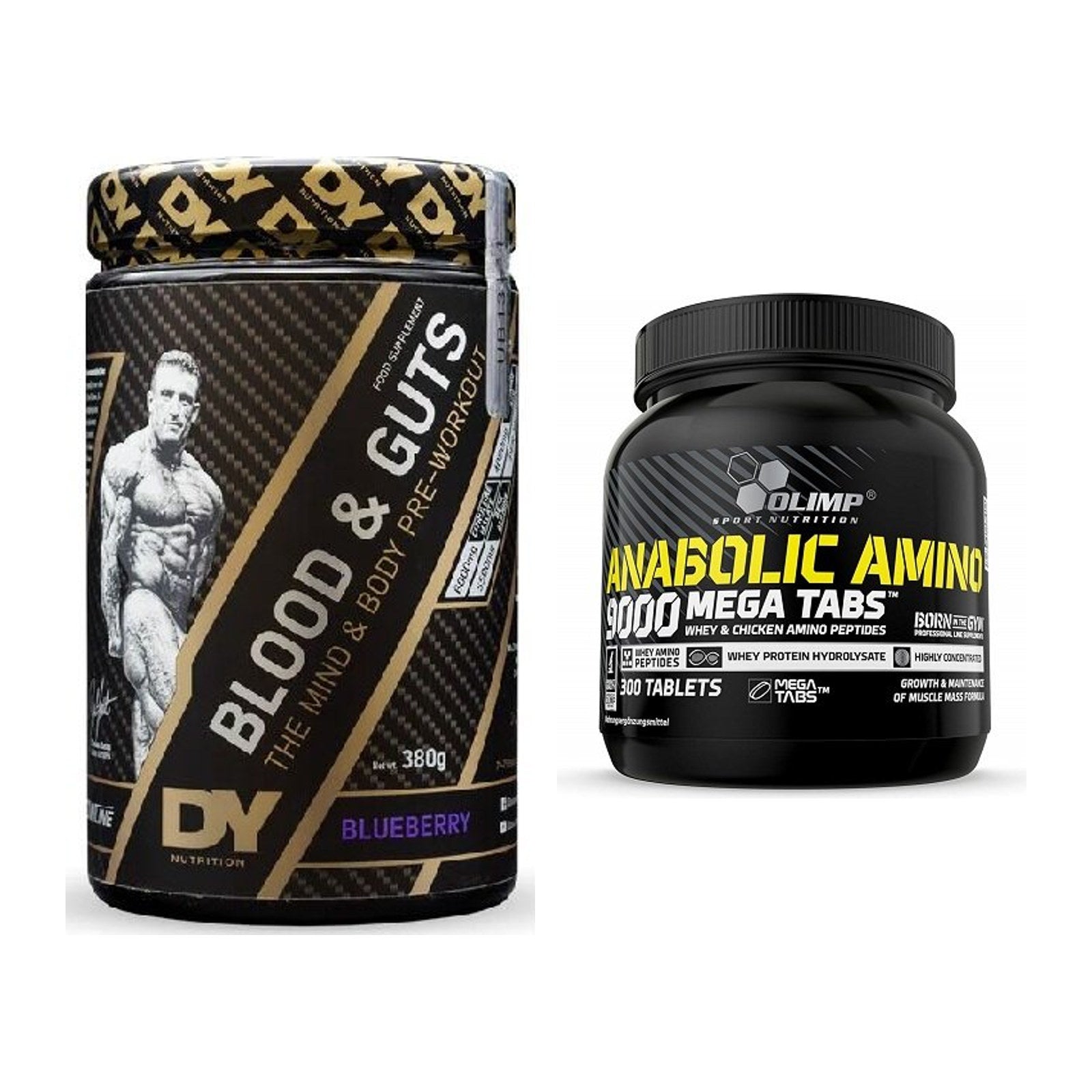Trainings-Set: DY Nutrition Blood&Guts + Olimp Anabolic Amino 9000 – alle enthaltenen Artikel