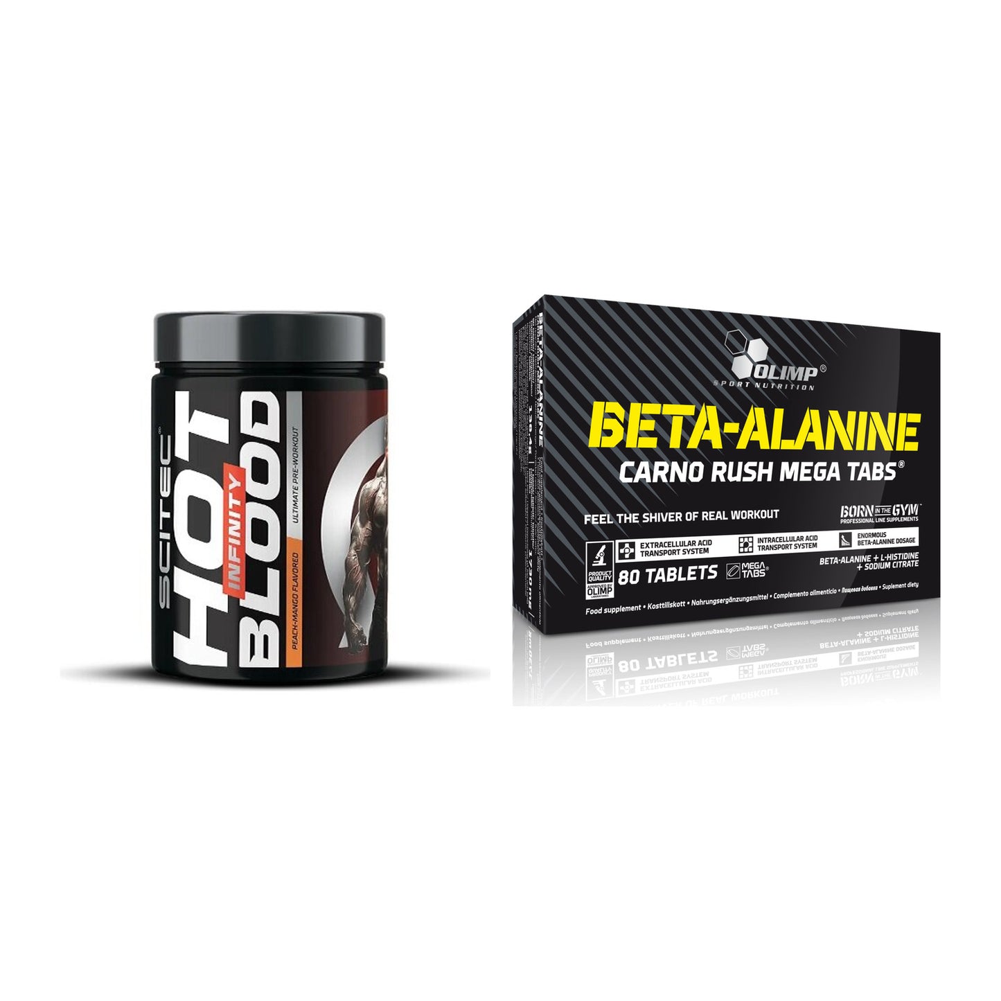 Trainings-Set: Scitec Hot Blood INFINITY + Olimp Beta-Alanin Carno – alle enthaltenen Artikel