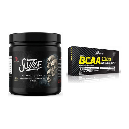 Trainings-Set: #GYMJUICE SUIZIDE Booster 270g + Olimp BCAA Mega Caps – alle enthaltenen Artikel
