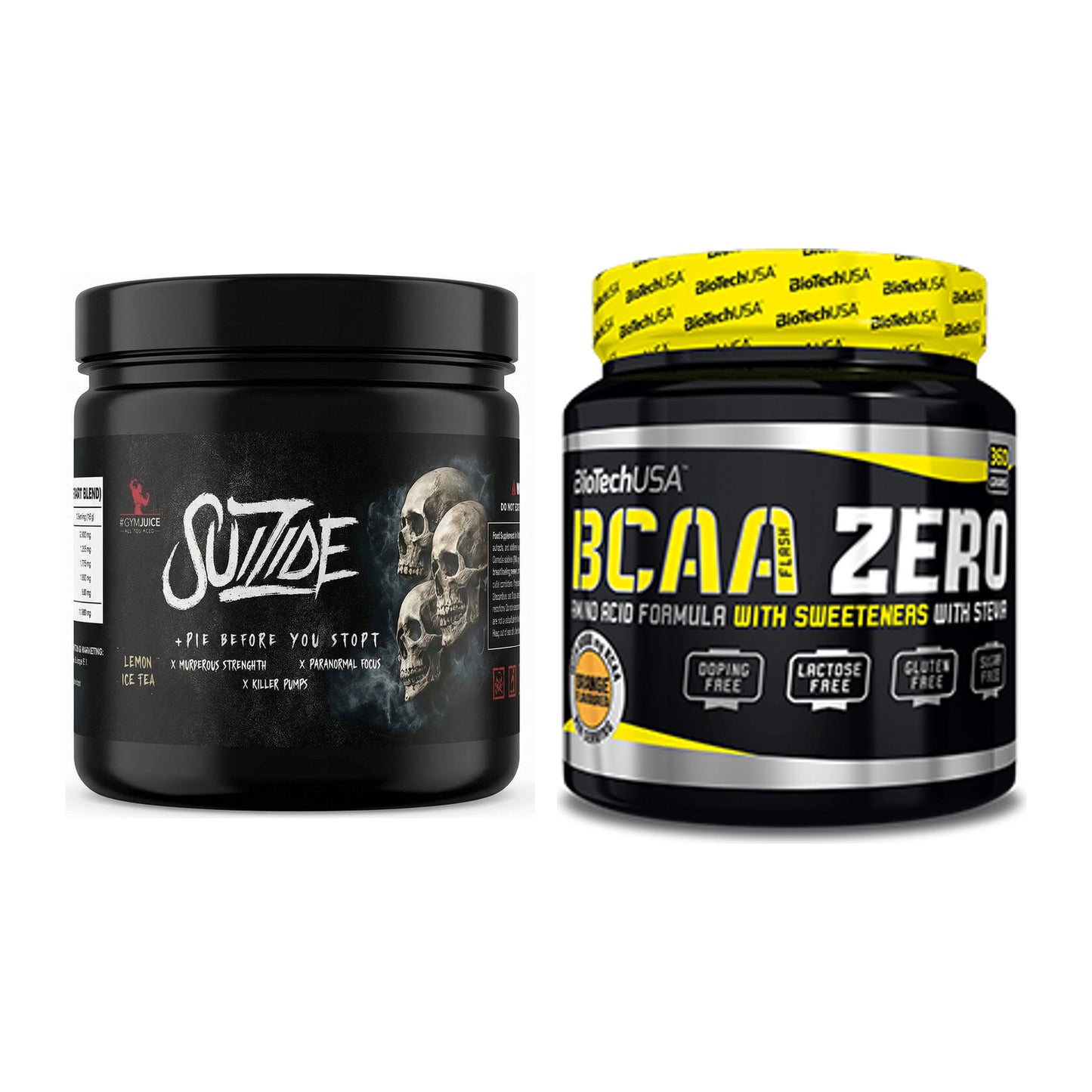 Trainings-Set: #GYMJUICE SUIZIDE Booster + BioTech BCAA Zero – alle enthaltenen Artikel