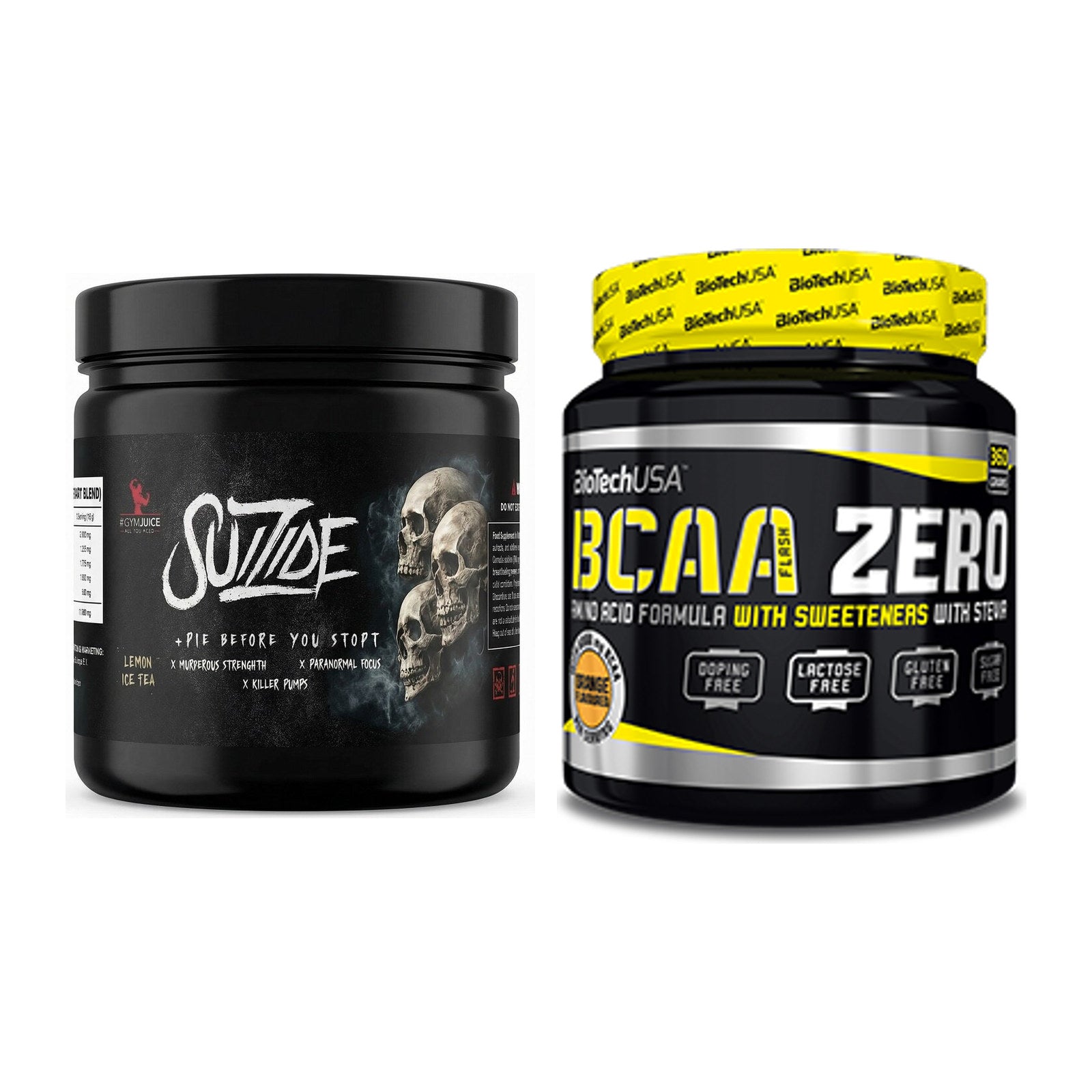 Trainings-Set: #GYMJUICE SUIZIDE Booster + BioTech BCAA Zero – alle enthaltenen Artikel