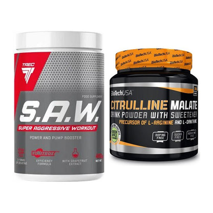 Trainings-Set: Trec Nutrition SAW Booster + BioTech Citrulline Malate – alle enthaltenen Artikel