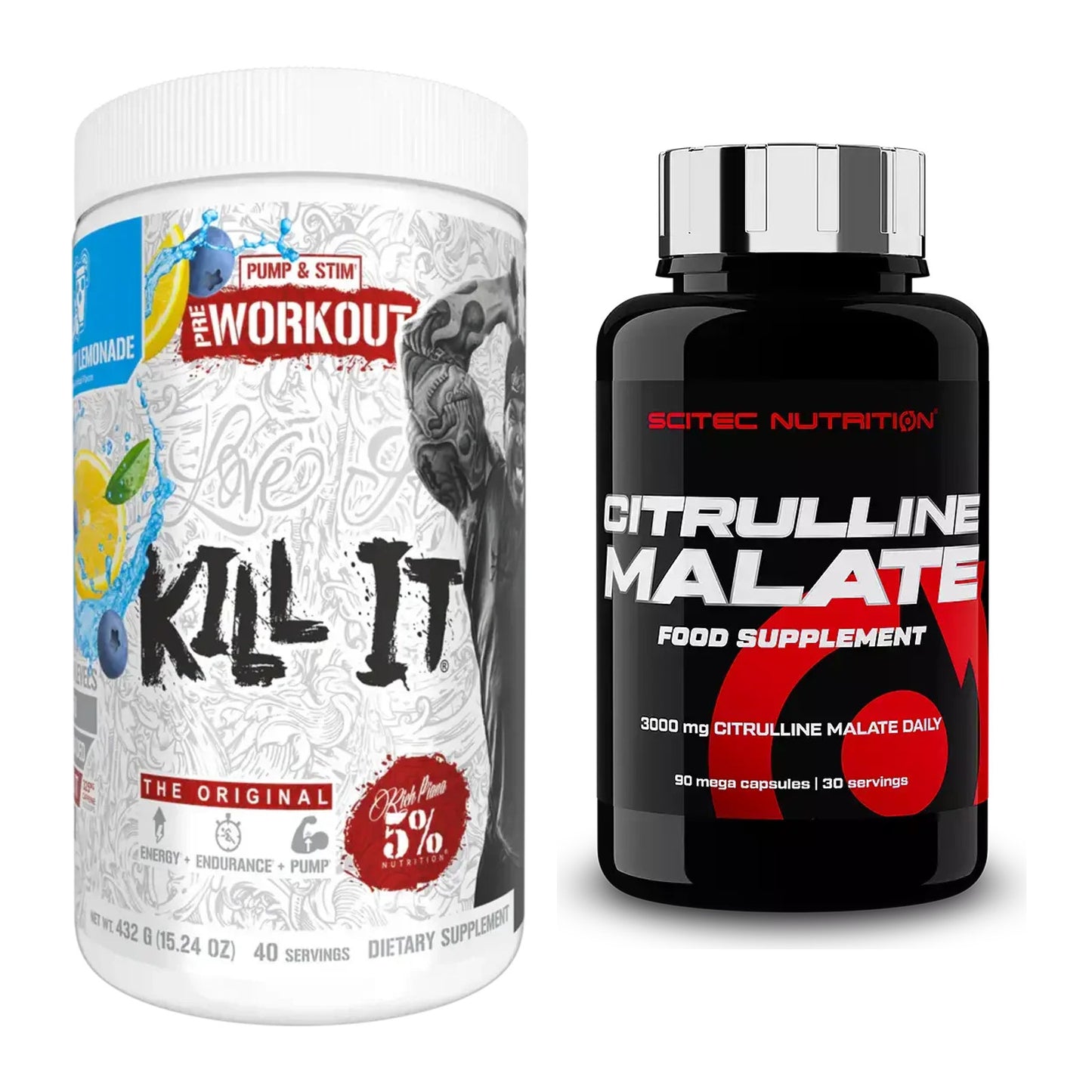 Trainings-Set: Rich Piana 5% Nutrition + Scitec Citrulline Malate – alle enthaltenen Artikel