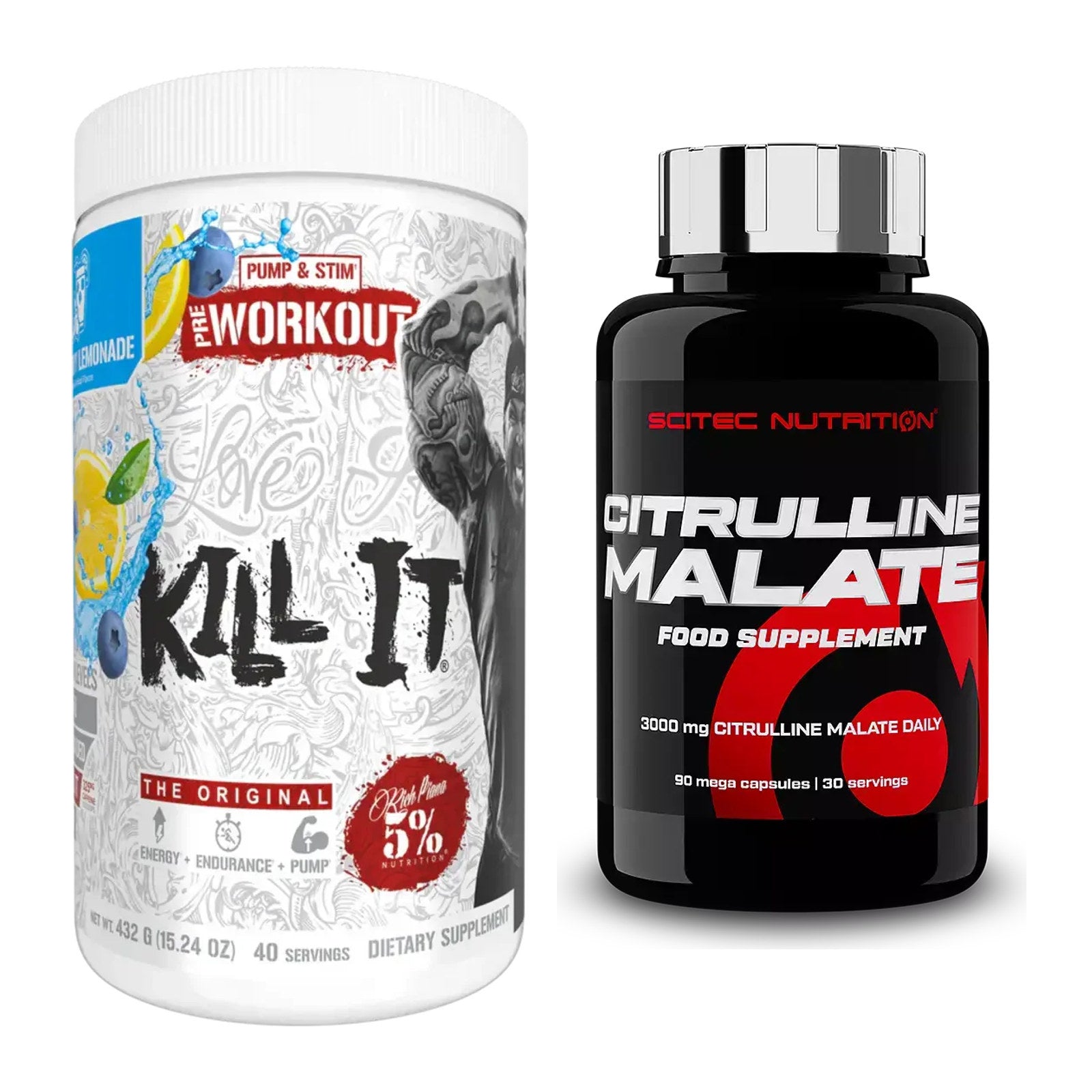 Trainings-Set: Rich Piana 5% Nutrition + Scitec Citrulline Malate – alle enthaltenen Artikel