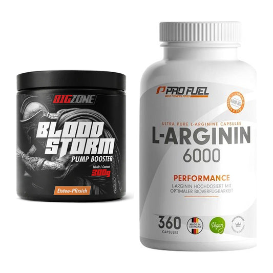 Trainings-Set: Big Zone Bloodstorm 2.0 + ProFuel L-Arginin 6000 – alle enthaltenen Artikel