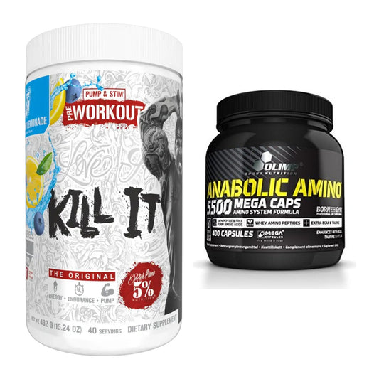 Træningssæt: Rich Piana 5% Nutrition + Olimp Anabolic Amino 5500 - alle varer inkluderet