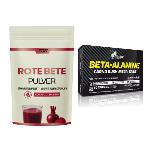 Trainings-Set: FGN Rote Beete Pulver + Olimp Beta-Alanin Carno Rush – alle enthaltenen Artikel