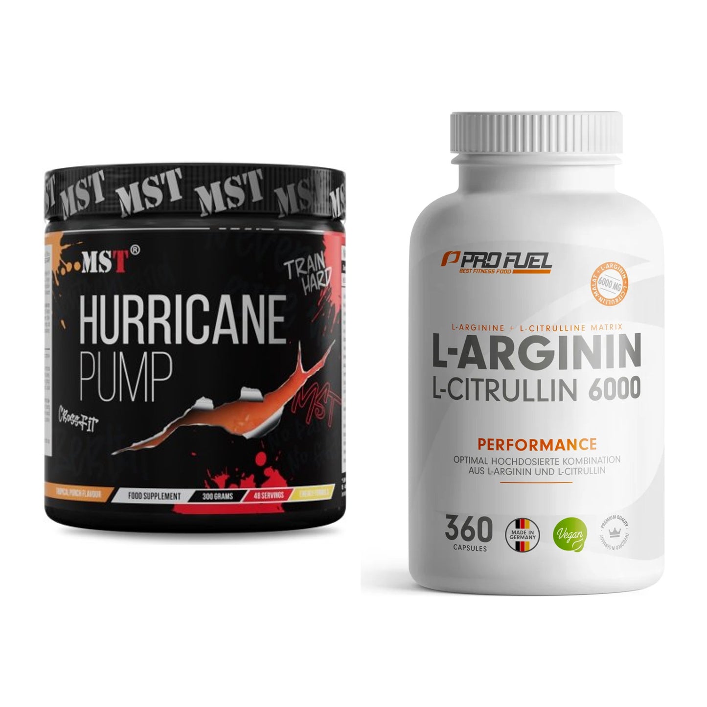 Trainings-Set: MST Hurricane Pump + ProFuel L-Arginin & L-Citrullin – alle enthaltenen Artikel