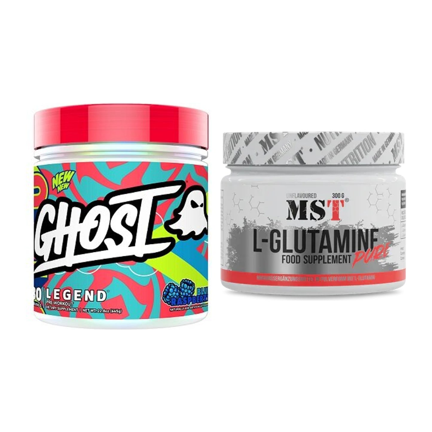 Trainings-Set: Ghost Legend V4 30 Serv. + MST Glutamine – alle enthaltenen Artikel