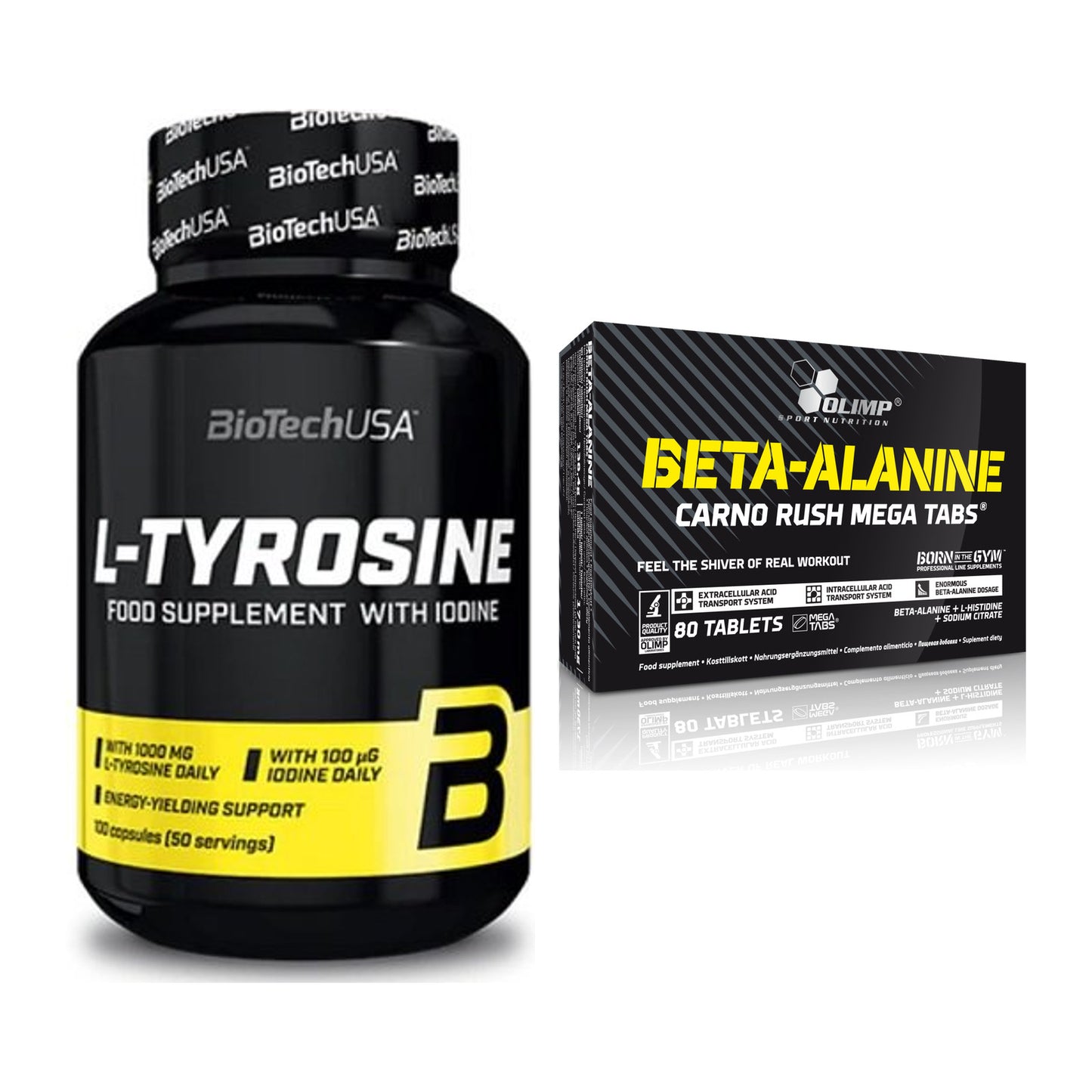 Trainings-Set: BioTech Tyrosine + Olimp Beta-Alanin Carno Rush – alle enthaltenen Artikel