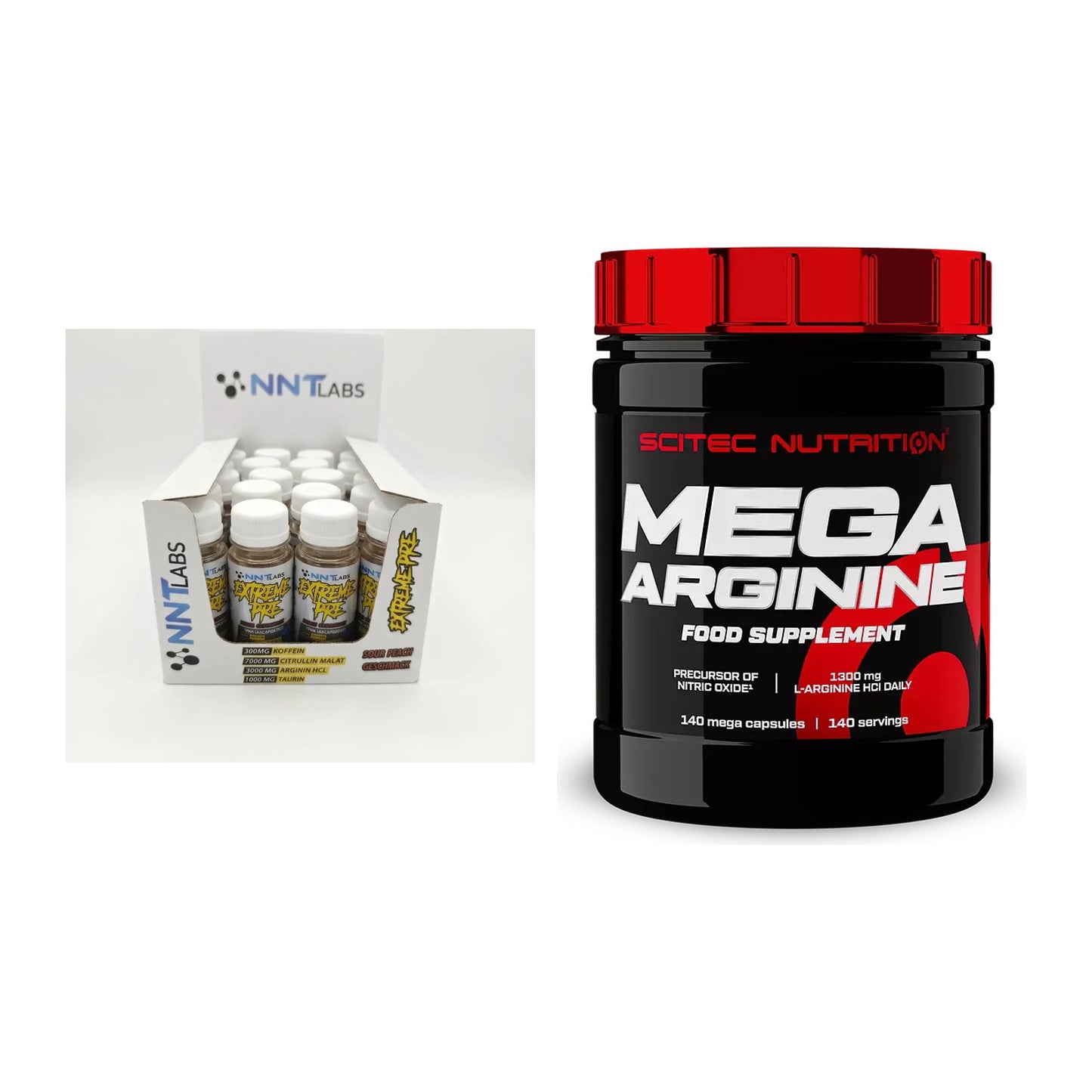Trainings-Set: NNT Extreme Pre-Workout Shot + Scitec Mega Arginine – alle enthaltenen Artikel