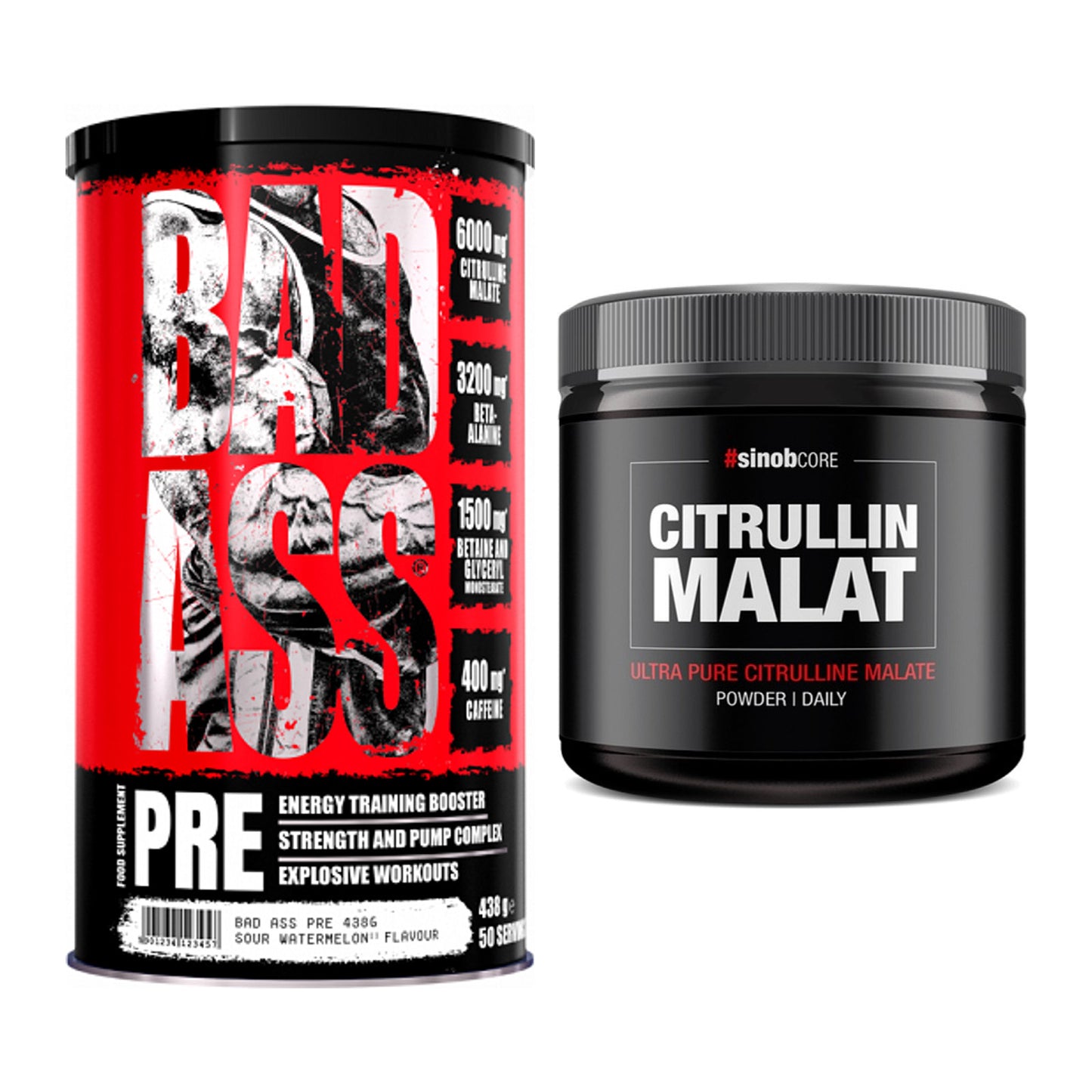 Trainings-Set: BAD ASS Pre + Sinob Core L-Citrullin Malat – alle enthaltenen Artikel