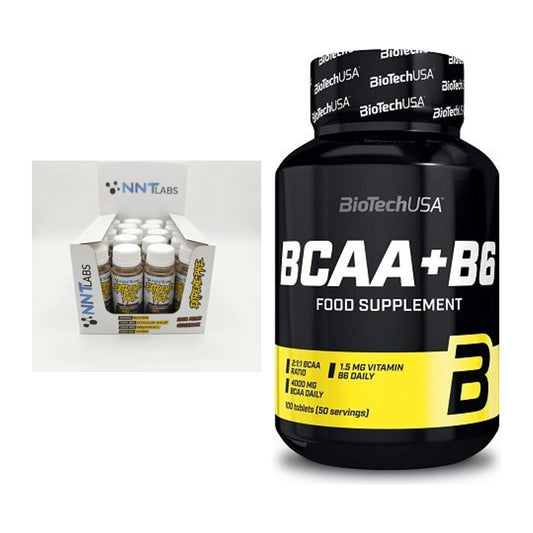 Trainings-Set: NNT Extreme Pre-Workout Shot + BioTech BCAA+B6 100 Tabl – alle enthaltenen Artikel