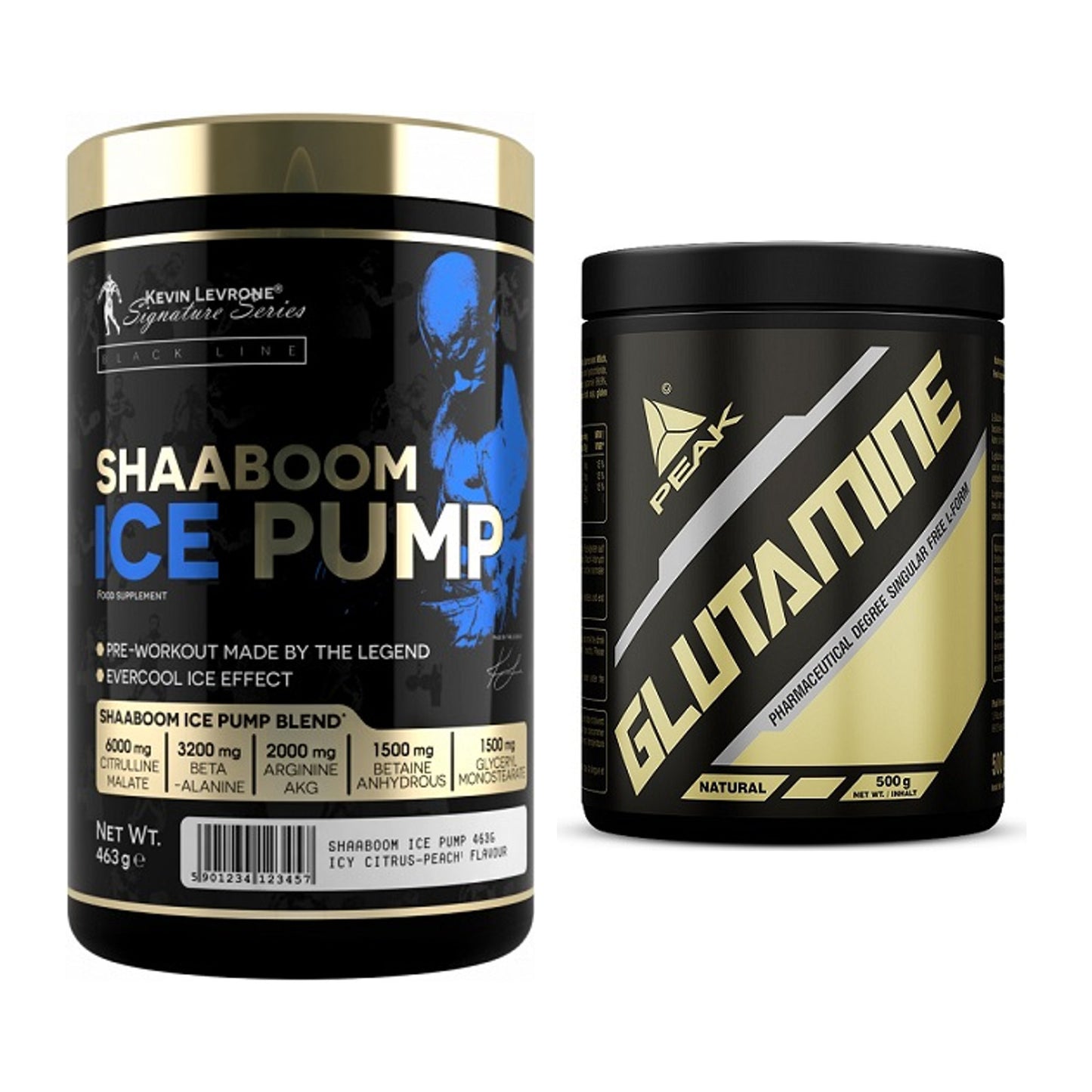 Trainings-Set: Kevin Levrone Shaaboom Ice Pump + Peak Glutamin – alle enthaltenen Artikel