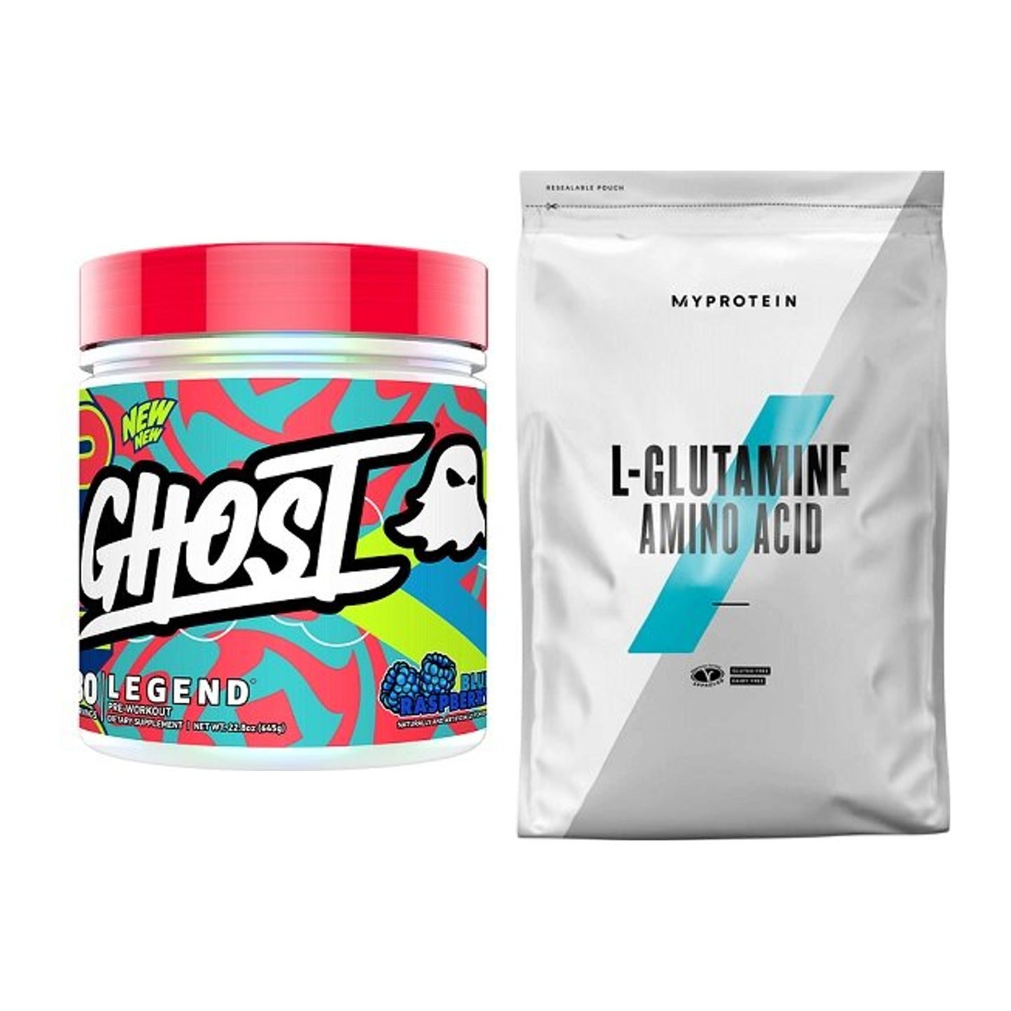 Trainings-Set: Ghost Legend V4 30 Serv. + MyProtein Glutamin – alle enthaltenen Artikel