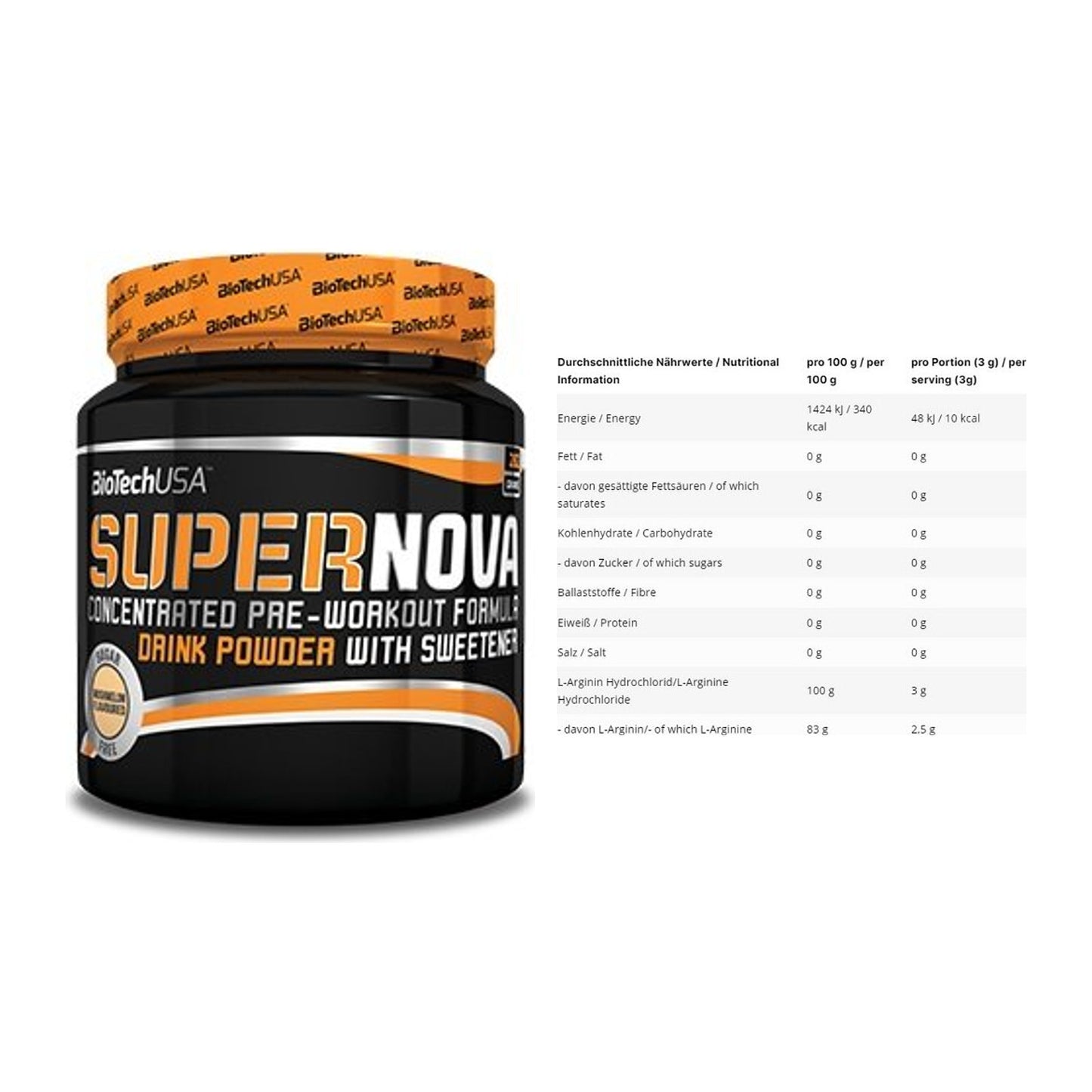 Trainings-Set: BioTech Supernova + INLEAD L-Arginin HCL – alle enthaltenen Artikel