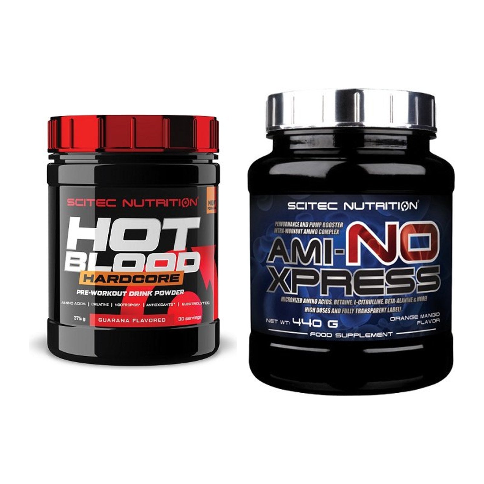 Trainings-Set: Scitec Hot Blood Hardcore + Scitec Ami-NO Xpress – alle enthaltenen Artikel