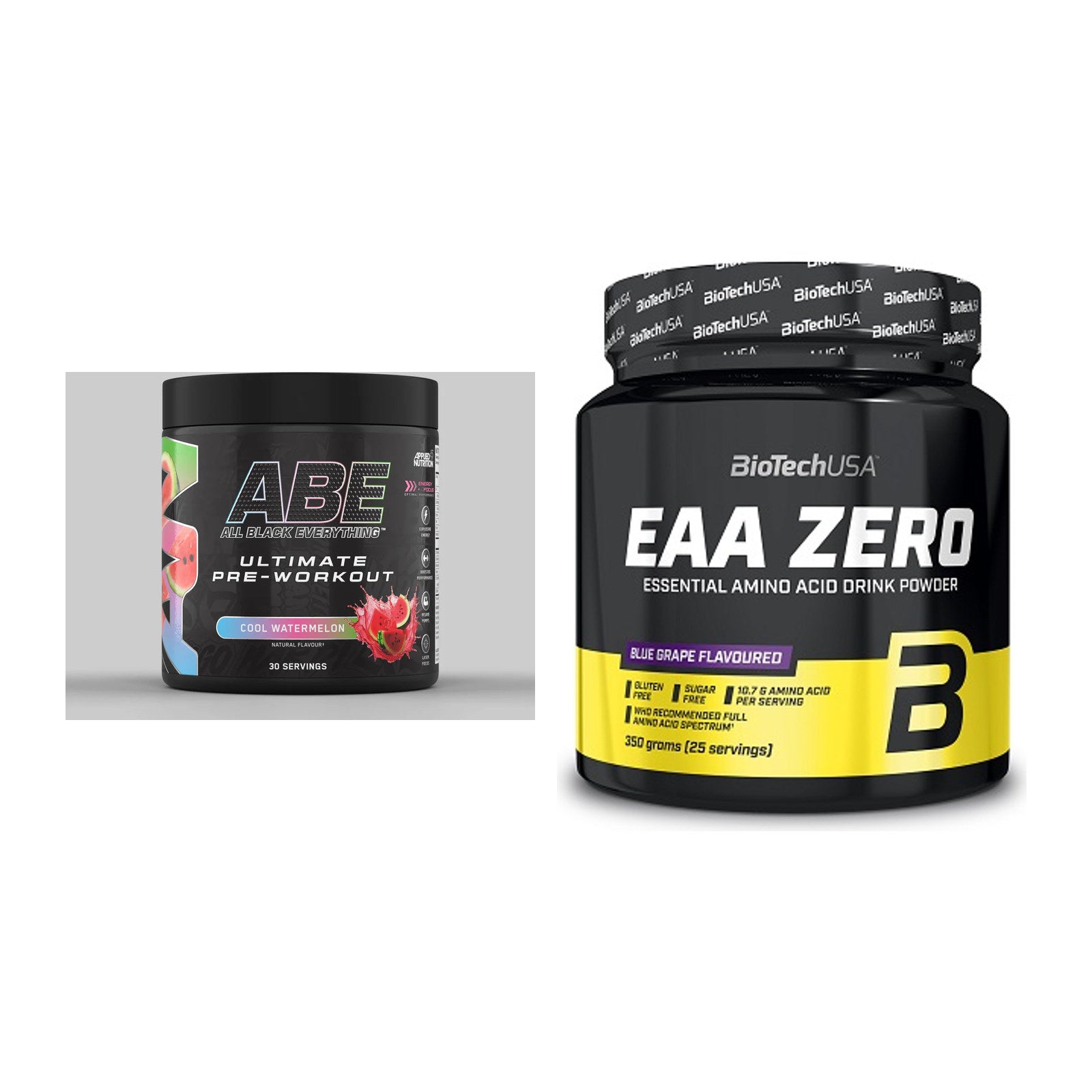 Trainings-Set: Applied Nutrition A.B.E Ultimate + BioTech EAA Zero – alle enthaltenen Artikel
