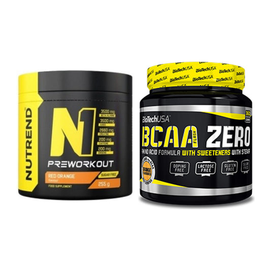 Trainings-Set: Nutrend N1 Preworkout 255g NEU + BioTech BCAA Zero – alle enthaltenen Artikel