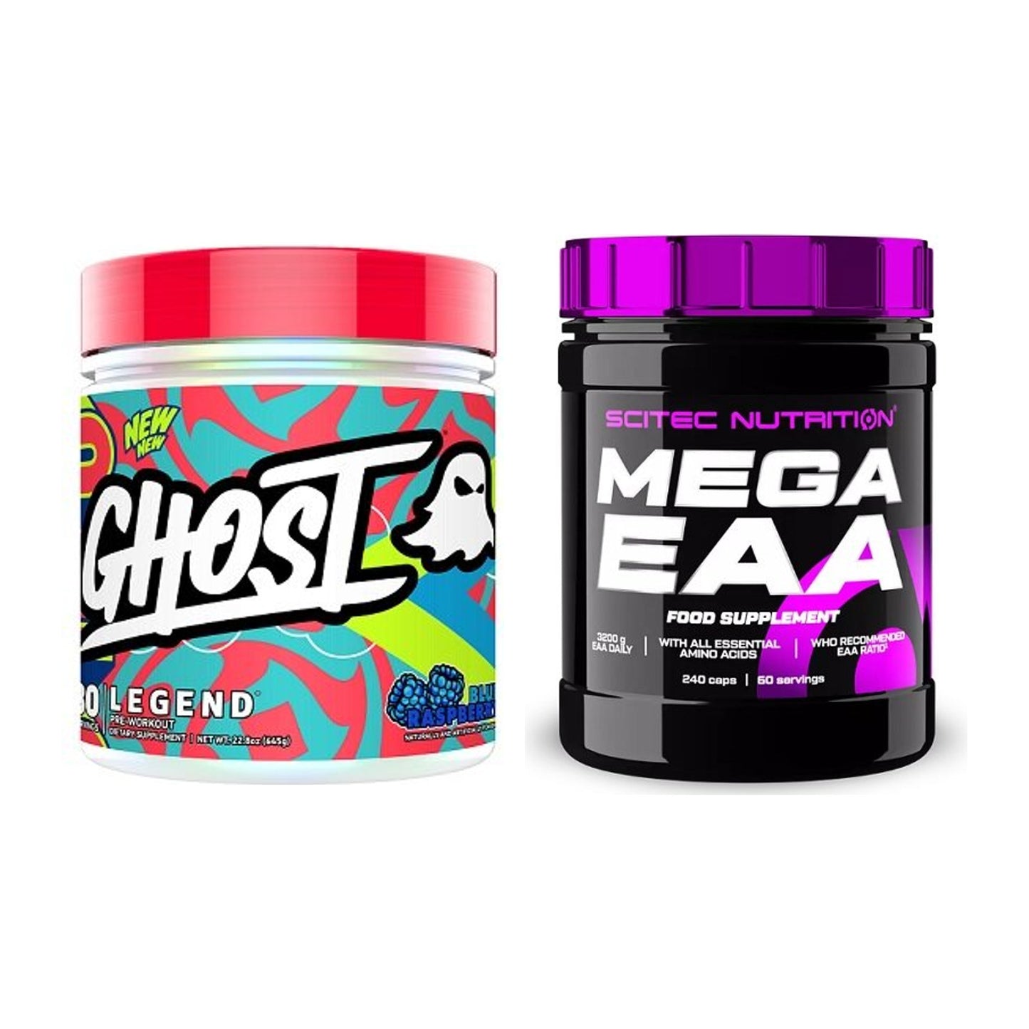 Trainings-Set: Ghost Legend V4 30 Serv. + Scitec Mega EAA – alle enthaltenen Artikel
