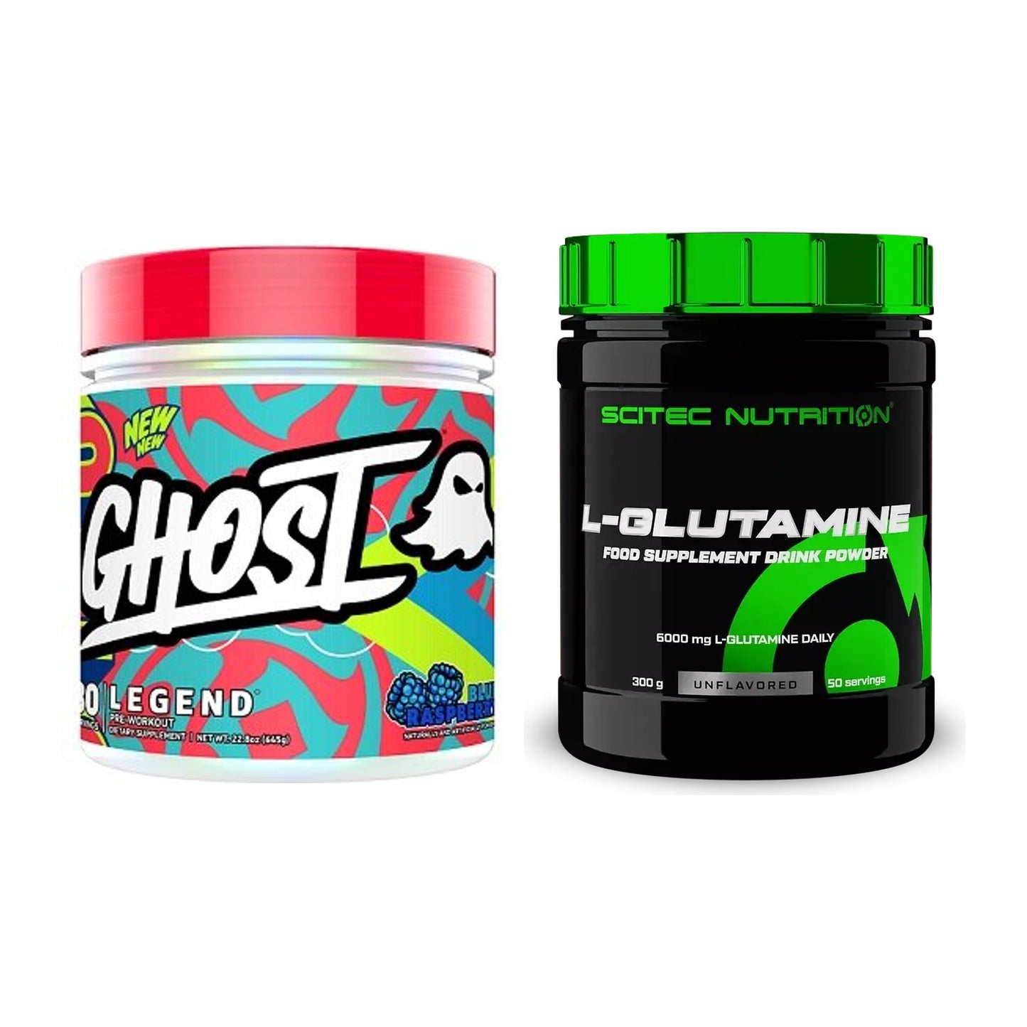 Trainings-Set: Ghost Legend V4 30 Serv. + Scitec L-Glutamin – alle enthaltenen Artikel