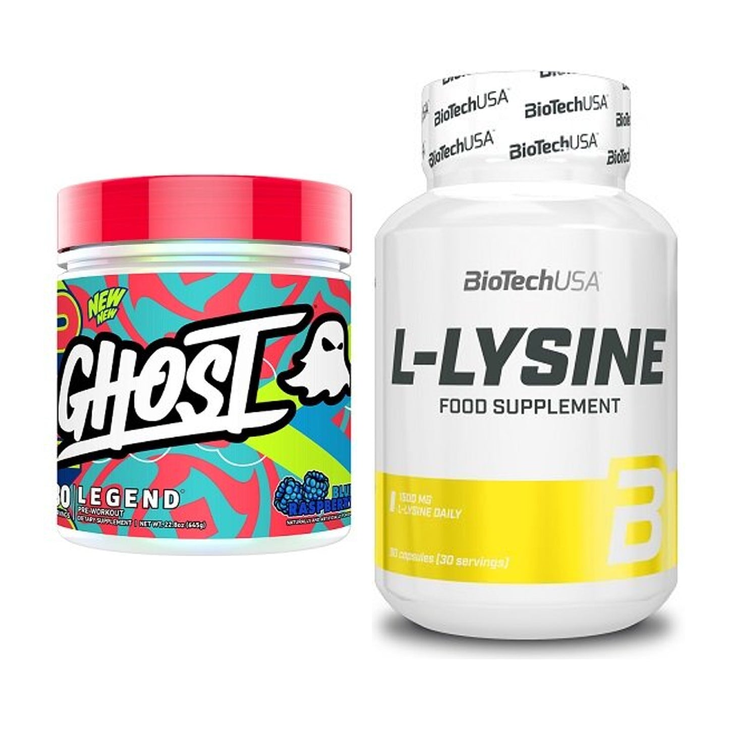 Trainings-Set: Ghost Legend V4 30 Serv. + BioTech L-Lysine – alle enthaltenen Artikel